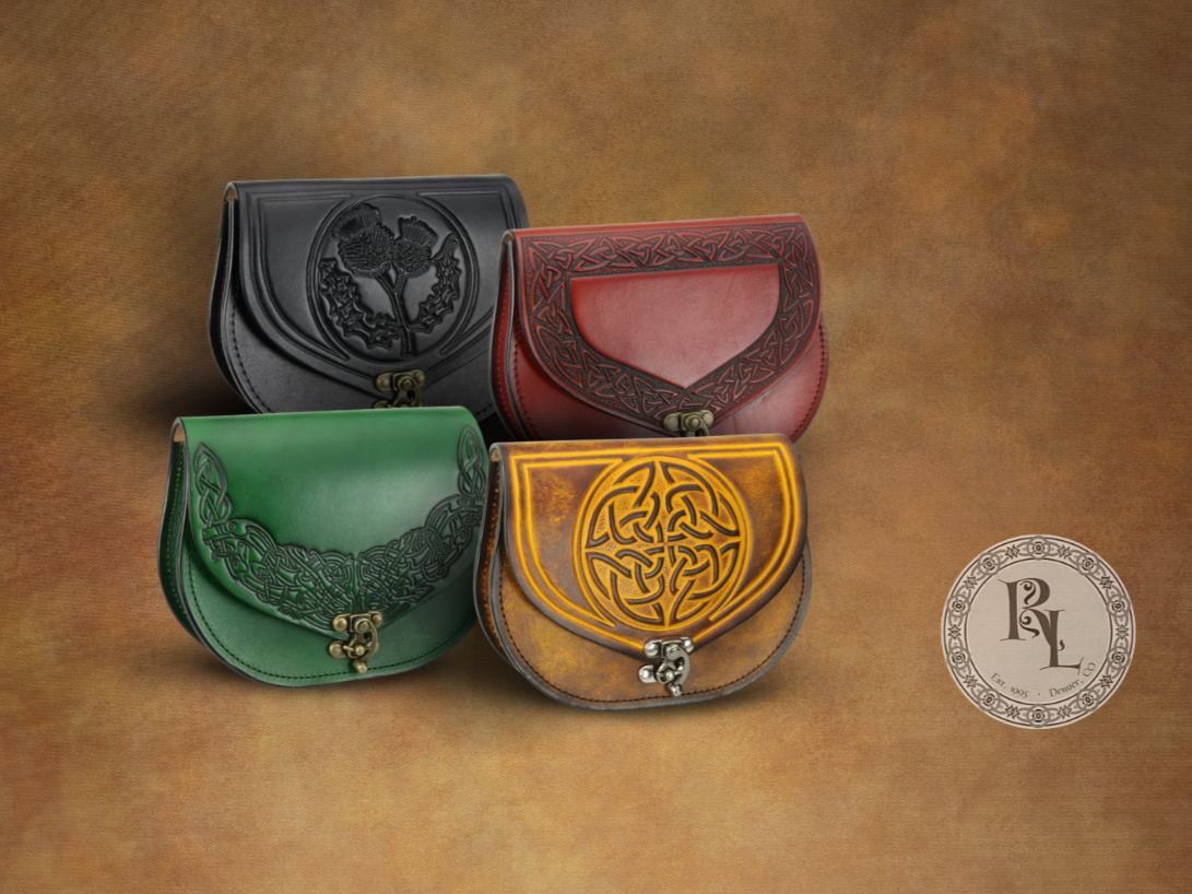 Renaissance Leather Coin Pouch, Available in a variety of Colors  including; Black, Brown, Red, and Green